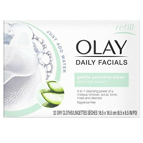 OLAY Daily Gentle Clean 4-in-1 Water Activated Cloths, 33 Ea (Pack of 5)