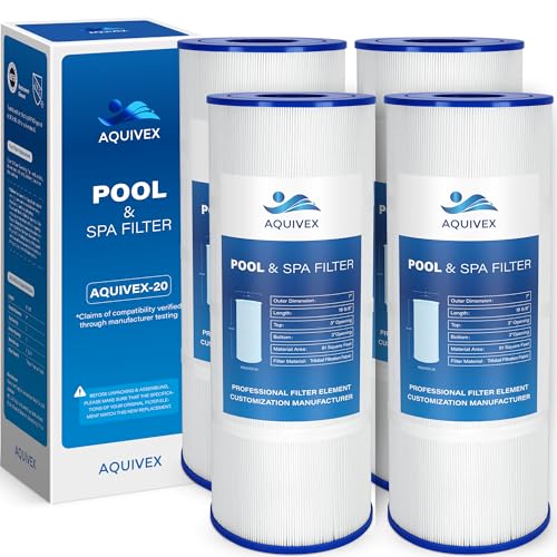 AQUIVEX CX580XRE Pool Filter Cartridges, Compatible with Hayward SwimClear C3000, C3020, C3025, C3030, Hayward C580E, CX580XREPAK4, Pleatco PA81, PA81-PAK4, Filbur FC-1225, Unicel C-7483, 4 Pack by AQUIVEX - Used condition - US$63.82