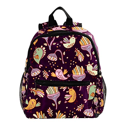 Sac à dos de voyage enfants avec bretelles rembourrées motif oiseaux
