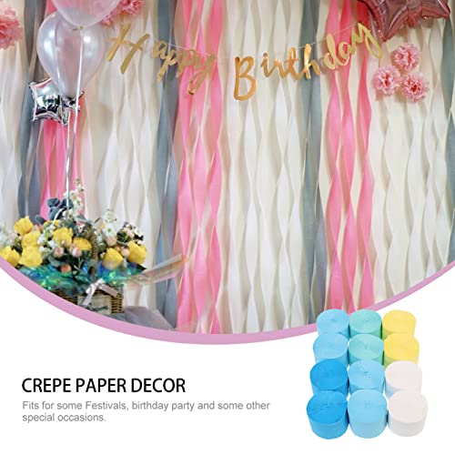 STOBOK 12 Rolos Crepe Streamres de Papel de Crepe de Papel Rolos de Papel Variados de Cores Pastel S
