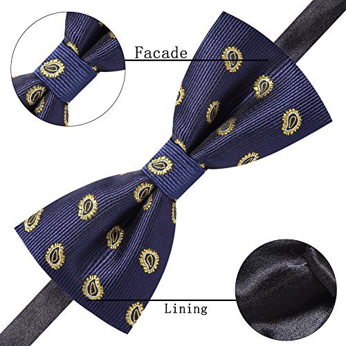Image of AUSKY 8 PACKS Elegant Adjustable Pre-tied Bow Ties for Men Boys (1&4&5&6&8 Pack for option)