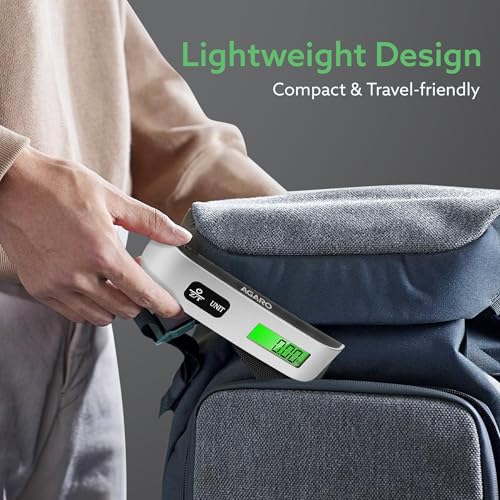 Image of AGARO Elite Portable Luggage Weighing Scale Upto 50 Kg Capacity, Zero /Tare Functions with LCD Backlit Display for Home, Travel, Flights, Bags