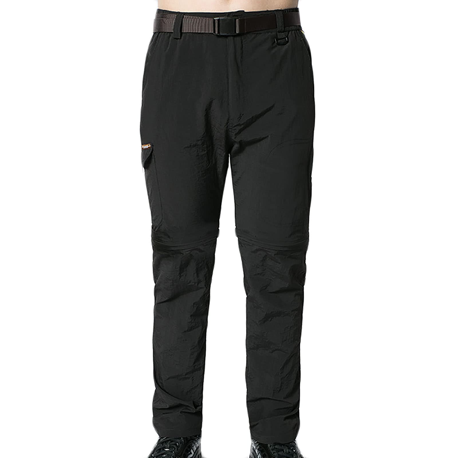 Songyi Men's Black Zip Off Convertible Hiking Trousers Outdoor Casual Climbing Walking Trousers Quick Dry (Size:7xl,Color:black)