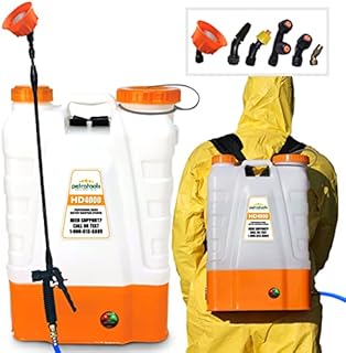 PetraTools 4 Gallon Battery Powered Backpack Sprayer – Extended Spray Time Long-Life Battery - New HD Wand Included, Wide Mouth Lid, Multiple Nozzles & Battery Included