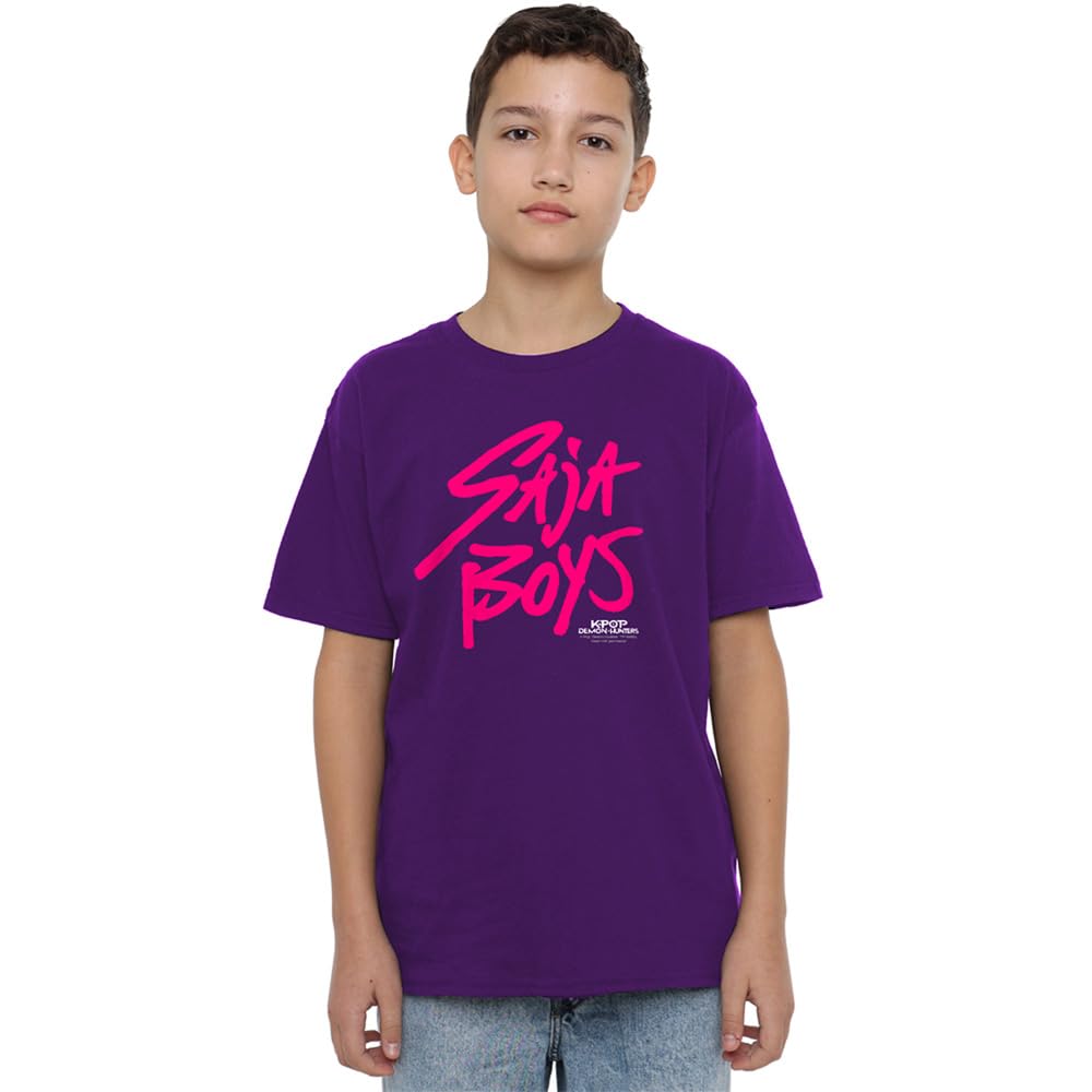 T-shirt Enfant K-Pop Demon Hunters Saja Boys - Design Graffiti Wall - Coton - Taille 9-11 Ans