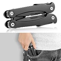 14 IN 1 Multitool Pliers with Pocket Clip, Portable Pocket Knife Camping Tool - Needle Nose Pliers, Replaceable Wire Cutters, Screwdrivers & Saw, Ideal Multitool Gifts for Men, Dad, Husband — image 6