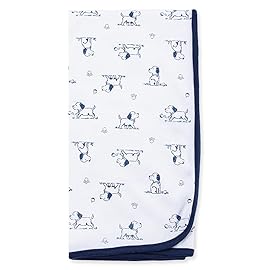 Little Me Blankets for Baby Boys\' Puppy Toile Swaddling Receiving Blanket