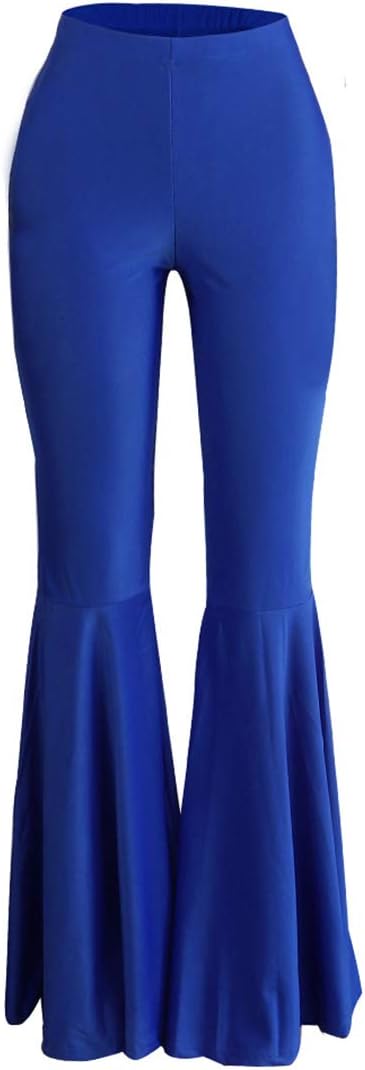 GUOLEZEEV Women Bell Bottoms Solid Elastic Waist Stretchy Fitted and Flared Pants Plus Size - Image 3