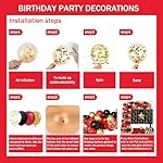 Vip Party decorations - Red Carpet Party Decorations with VIP Photography Backdrop, Gold Black Red Balloons for Hollywood Themed Events, Birthday Parties, Photo Booth Props - Image 3