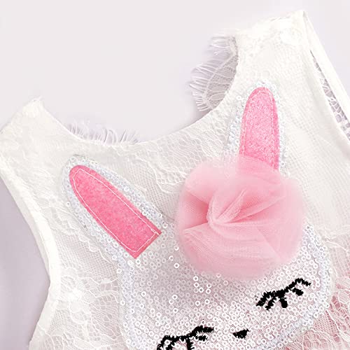 Kids Toddler Baby Girl Easter Outfits Bunny Sleeveless Dress Lace Tutu Skirt One Piece Mesh Summer Princess Sundress2