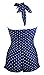 COCOSHIP Blue & White Anchor Sailor Vintage Sheath Inspired Boy-Leg One Piece Maillot Bathing Suit XXXL(FBA)
