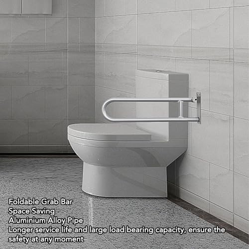 Barres d'appui pliables alliage aluminium YC1215A pour rampe de sécurité WC - 6