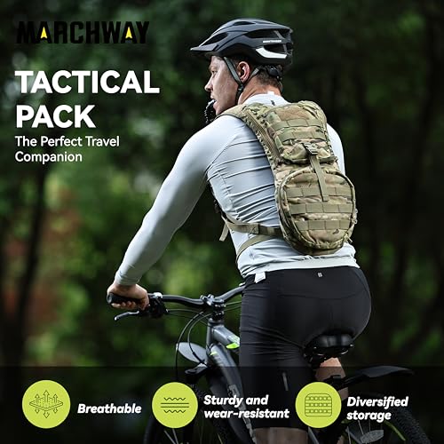 image for MARCHWAY Tactical Molle Hydration Pack Backpack with 3L TPU Water Blad