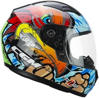 CGM Helmets Casco Integral Infantil 265X Lucky Boxer Color Azul y Rojo Totalmente Homologado 22.06 con SV para Motorista Unisex (YM 50/51)