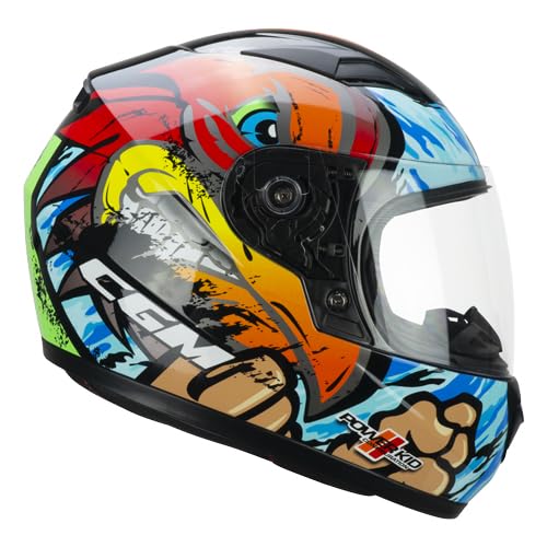 CGM Helmets Casco Integral Infantil 265X Lucky Boxer Color Azul y Rojo Totalmente Homologado 22.06 con SV para Motorista Unisex (YM 50/51)