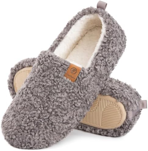 EverFoams Damen Winter Warme Hausschuhe Kunstwolle Memory Foam Geschlossen Pantoffeln