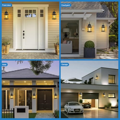 Outdoor Wall Light for Proch Doorway Patio, Aluminum Outdoor Porch Lights Fixture Wall Mount, Black Waterproof Exterior Sconces Wall Lighting Fixtures, Outside Wall Lantern for House, 2pack