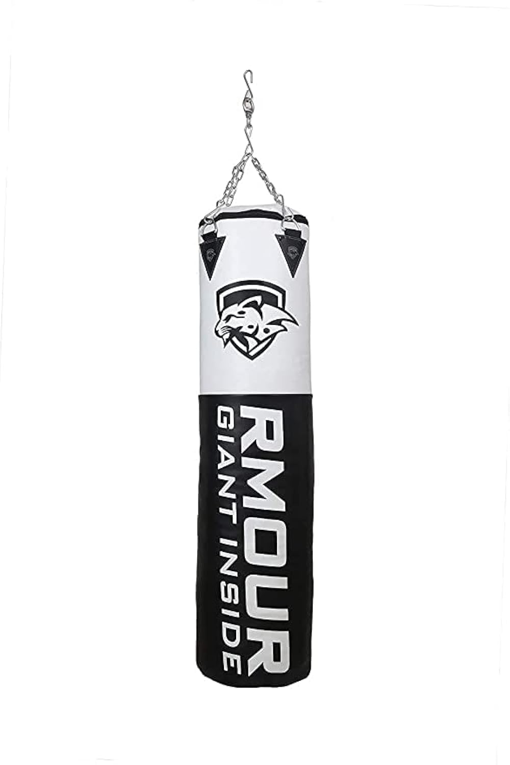 Rmour Unfilled White Black Heavy PU Punch Bag Boxing MMA Sparring Punching Training Kick Boxing Muay Thai with Hanging Chain (5 Feet) (B08DJC18CJ) Amazon Price History, Amazon Price Tracker