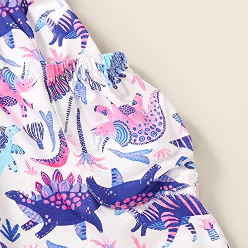 Younger Tree Kids Girl Cartoon Dinosaur Print Tunic Casual Princess Party Dress Sundress(Purple Dino, 3-4T) #TOP4