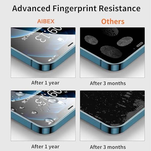 Image of AIBEX Military-Grade Tempered Glass Screen Protector Compatible for iPhone 12 Pro Max with Edge to Edge Coverage and Easy Installation kit