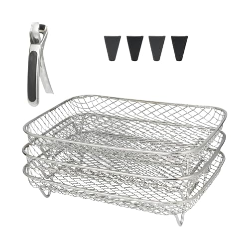 TingHaoO Support de déshydratation rectangulaire en acier inoxydable pour friteuses à air comprimé - Plateau de déshydratation approprié