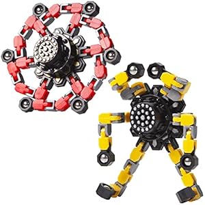 Gokeey Transformable Fidget Spinners 4 Pcs for Kids and Adults Stress Relief Sensory Toys for Boys and Girls Fingertip Gyros for ADHD Autism for Kids Gifts Stocking Stuffer
