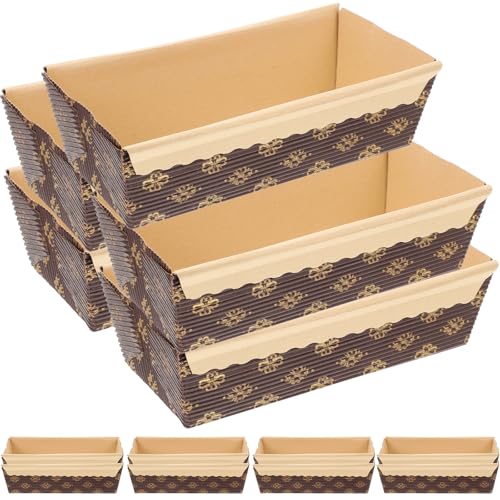 FUOYLOO 25 Pezzi Teglie di Carta da Forno Rettangolari Resistenti Alte Temperature, Pirottini di Carta per Torte Usa e Getta Colore Caffè, per Dessert e Antipasti in Casa e Feste