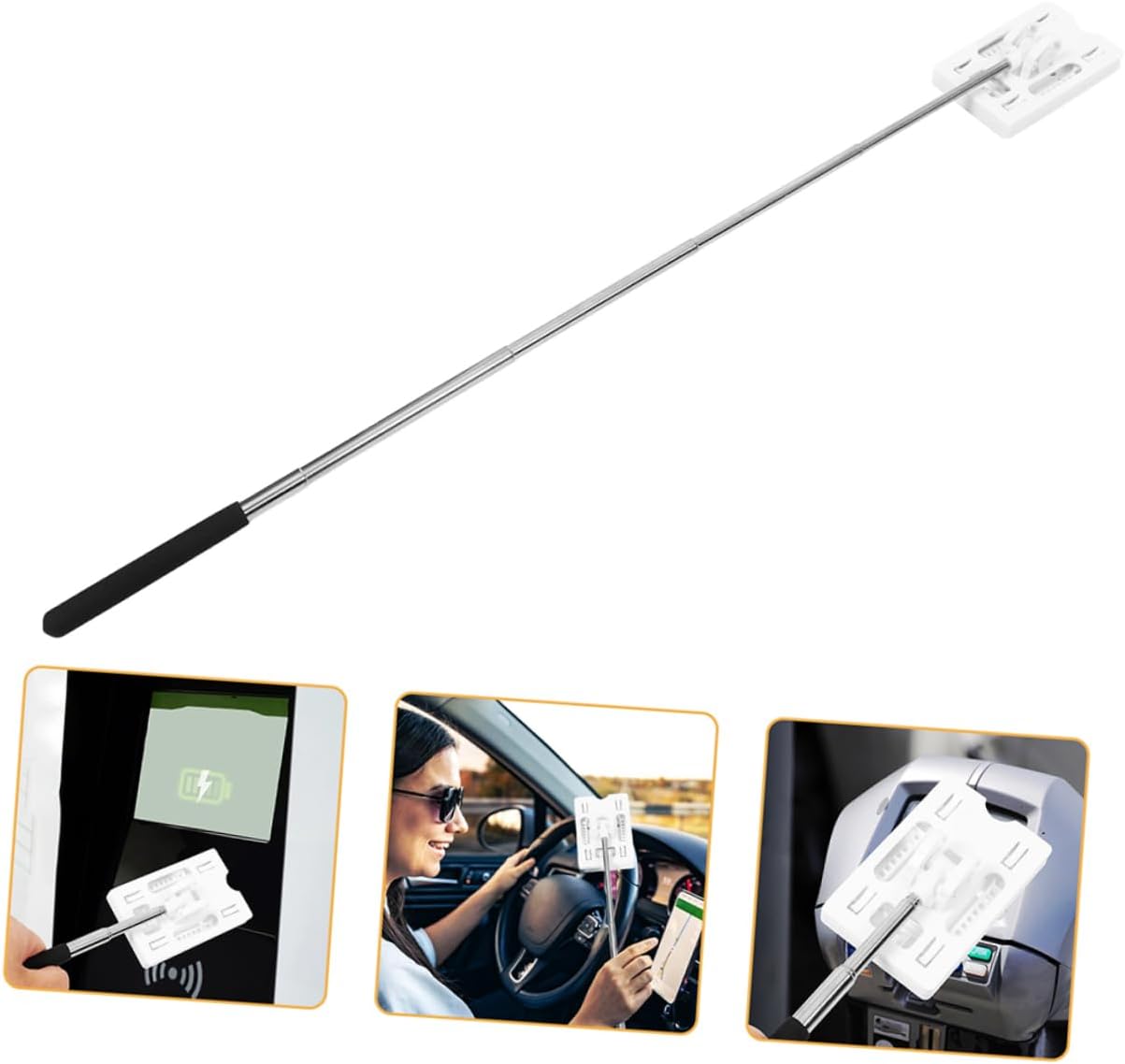 2pcs Parking Card Holder Toll Swiping Rod for Drivers