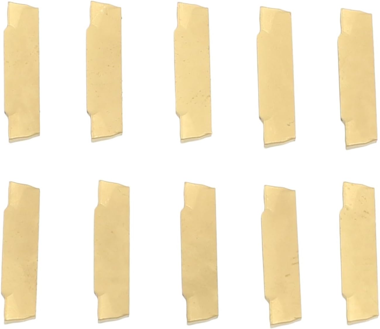 10 pcs MGMN200-G 2mm Carbide Inserts for Grooving and Parting Off Tools, Gold Coated KDC Material, 16x3x2mm Metal Cutting Tips for Steel, Cast Iron, Stainless Steel and Aluminum