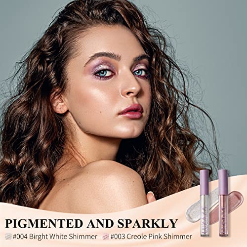 Luxaza 5Pcs Liquid Eyeshadow Set,Shimmer & Metallic Glitter Eyeshadow,Highly Pigmented Long Lasting Liquid Shadow Eye Makeup,5 Colors Quick-Drying Sparkling Eye Shadow Makeup Set #TOP1