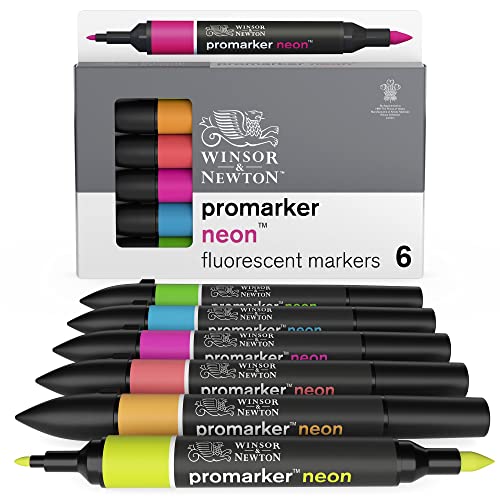 Winsor & Newton ProMarker, Neon, Set of 6, 6 count (Pack of 1)