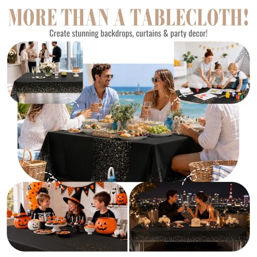 Image of Party Plastic Tablecloth Roll, 54IN x 300FT Disposable Table Cover