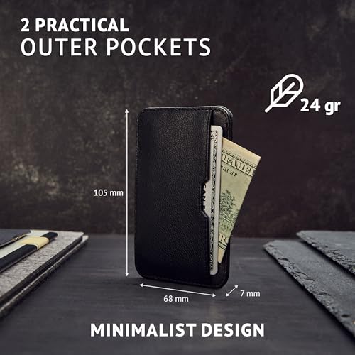 Vaultskin CHELSEA Mens RFID Blocking Slim Leather Card Wallet - Minimalist Front Pocket Cardholder4