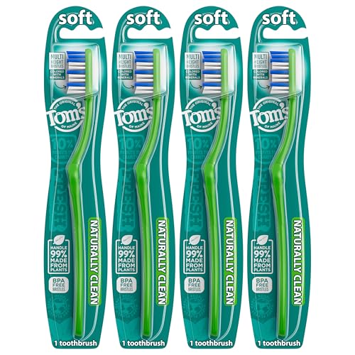 Tom's of Maine Naturally Clean Toothbrush, Soft, 4-Pack