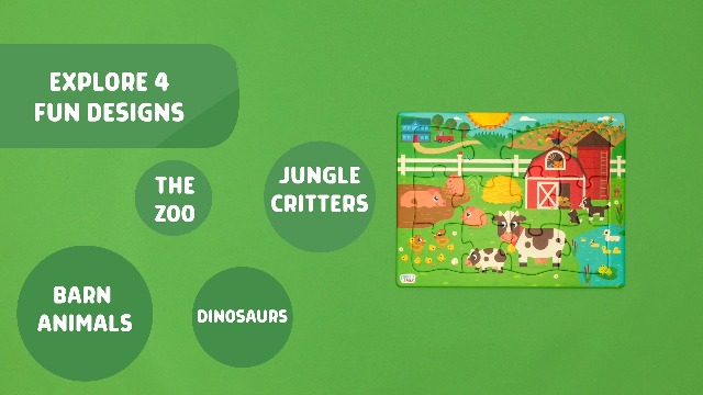 Amazon.com: Chuckle & Roar Tray Puzzles 4 Pack Farm, Dinosaurs