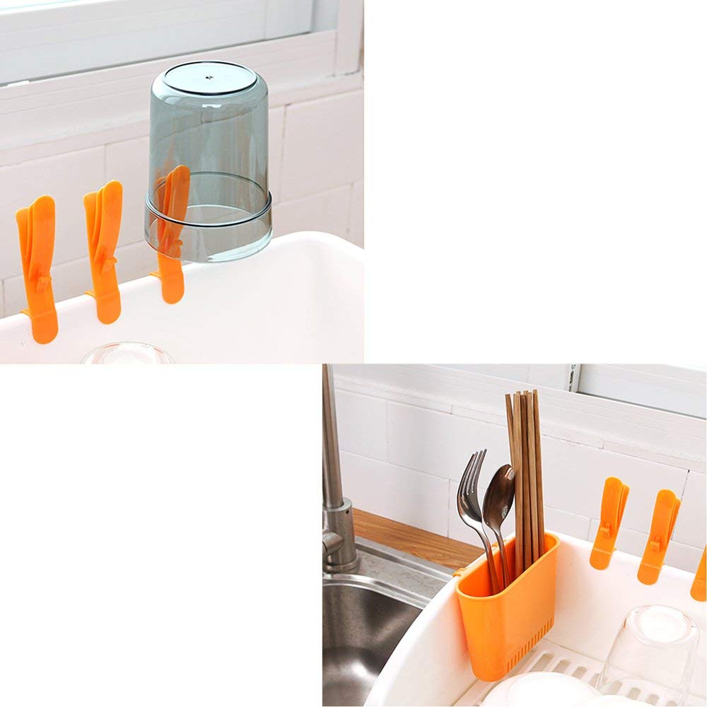 MU Ménage Portable Boîte de Rangement Portable Vaisselle Égouttée Cuisine Vaisselle en Bois en Bois Massif Panier De Rangement/Pratique Multifonction Grande Capacité Drain Rack Nécessités Quotidien