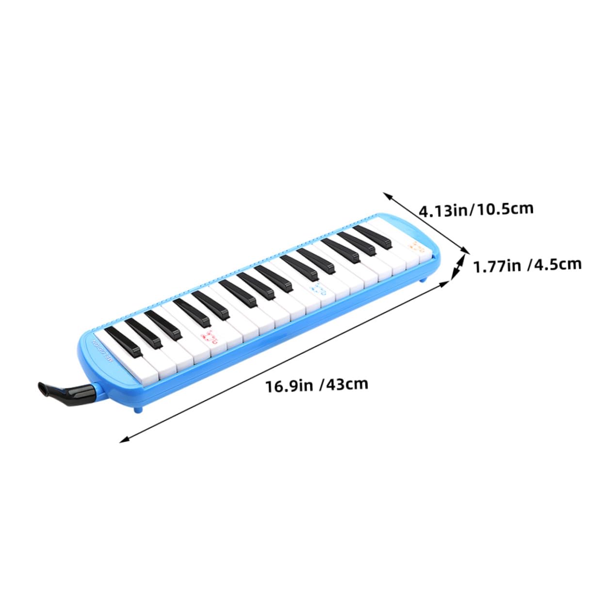 Melodica 32 Tasti per Principianti con Tubo e Bocchino | Strumento a Fiato in Plastica, Design Blu Bianco D119, Adatta a Festa e Performance
