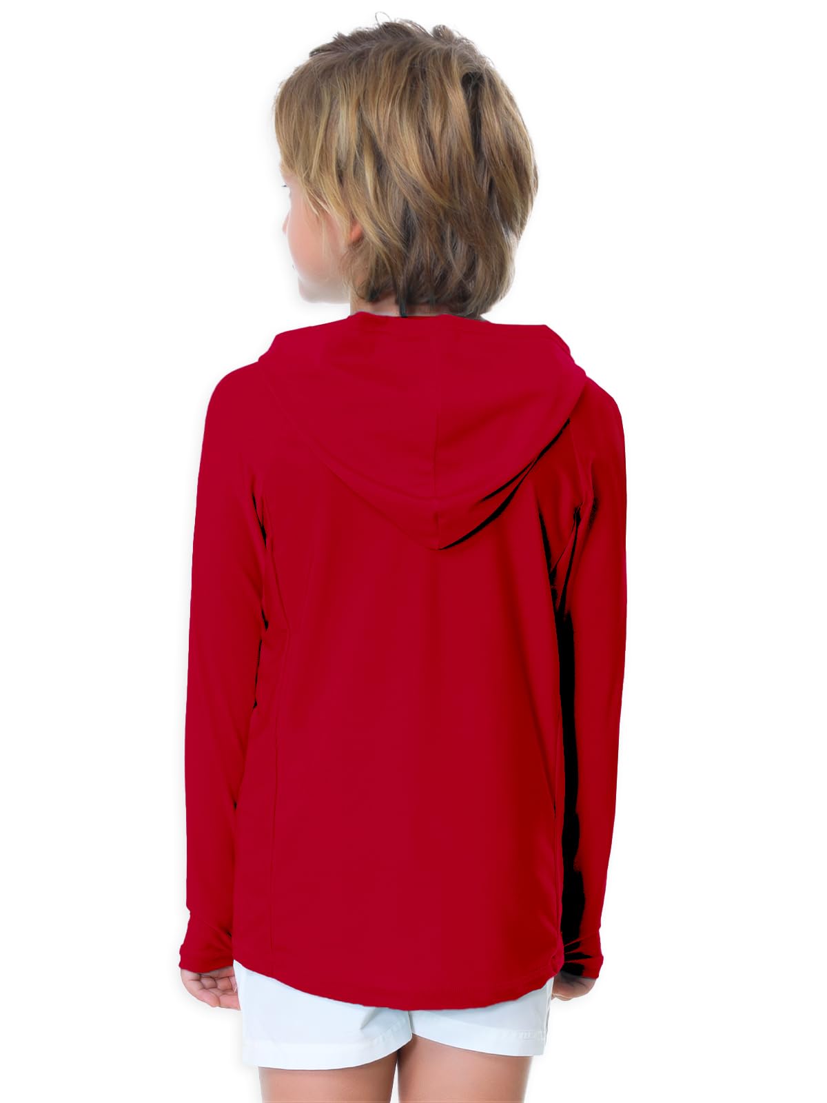 AOBUTE Sudadera unisex de manga larga con capucha para niños UPF 50+ con agujero para el pulgar de 3 a 12 años
