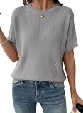 Dokotoo Grey Tops for Women Business Casual Summer Sweaters 2026 Fashion XL