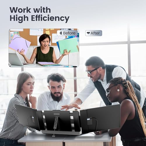 Teamgee 14" Laptop Screen Extender, FHD 1080P IPS Triple Portable Monitor for 13''-17" (Diagonal) Laptop, HDMI/USB-A/Type-C Plug & Play, Built-in Speakers & Adjustable Stand, for Mac/Wins/Android/Dex by Teamgee - Image 5