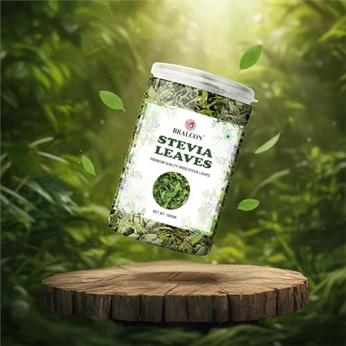 Image of BRALCON Sugarfree Sweetener - 100% Pure Stevia Leaves Extract - Natural Stevia Dry Leaves 100gm - Zero Calorie Sugar Substitute
