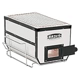 Japanischer BBQ Holzkohlegrill - Shichirin, Konro, Hibachi, Tischgrill - Weiß - Made in Japan - 16,0 x 30,0 cm
