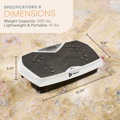 Image of Lifepro HexaPlate Vibration Plate Exercise Machine with Magnetic Acupoints & 9 Presets - Whole Body Vibrating Platform Machine with Resistance Bands - Vibration Plate for Lymphatic Drainage & Home Gym
