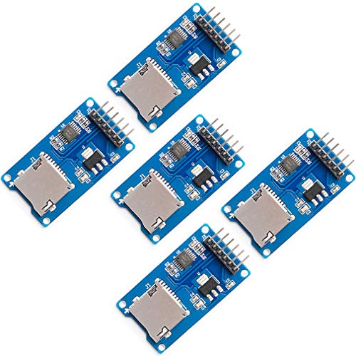 Hailege 5pcs Micro SD TF Card Adater Reader Module 6Pin SPI Interface Driver Module con Conversión de Nivel de Chip