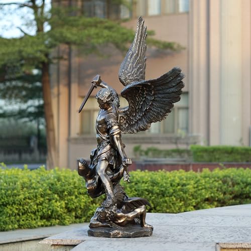 Escultura grande del Arcángel San Miguel de 43 pulgadas miniatura 4