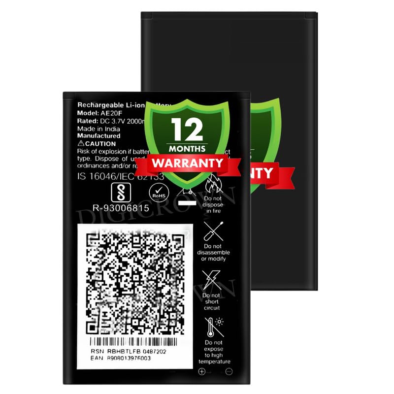 Image of Original AE20F Battery for LYF Jio Phone (All Jio Keypad Phone) - (2000mAh) - 1 Year Warranty