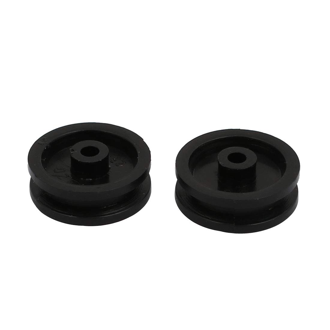 Aexit 30pcs 13mm Electrical equipment Dia Plastic Belt Pulley Black for DIY Toy Model