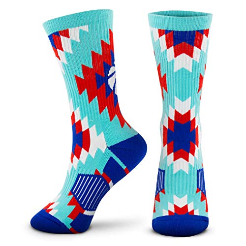 Image of ChalkTalkSPORTS Basketball Socks - Cushioned Mid-Calf Crew - Youth & Adult | Moisture-Wicking Performance Blend, Athletic Basketball Gear, Stay-Up Technology, Arch Support, Breathable, Boys and Men