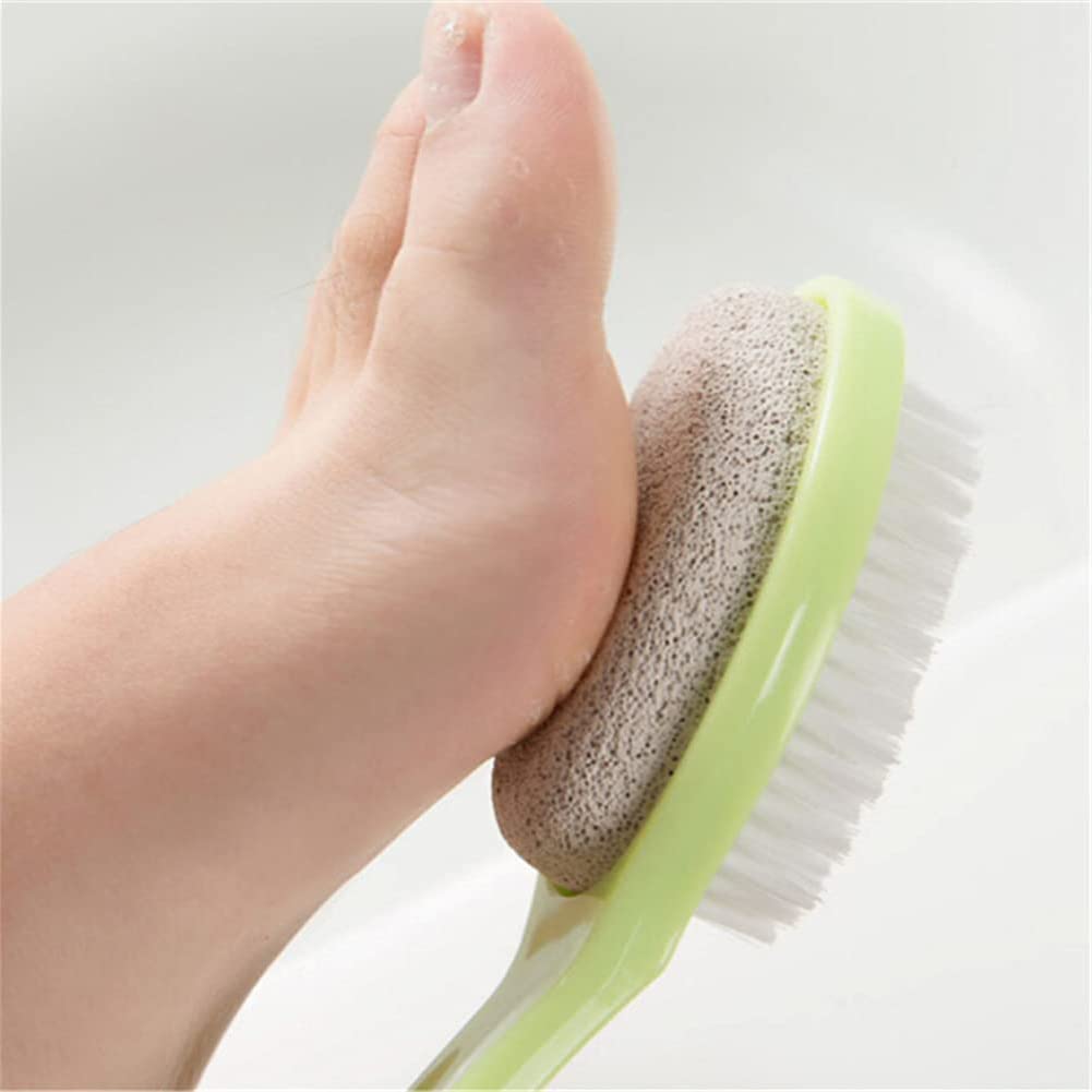 Generic Set di 2 Piedi Spazzola e pomice con Manico, esfoliante Piede Riparazione Crosta, Macchia secca, Pelle Morta sui Piedi, Lima per i Piedi,Blu