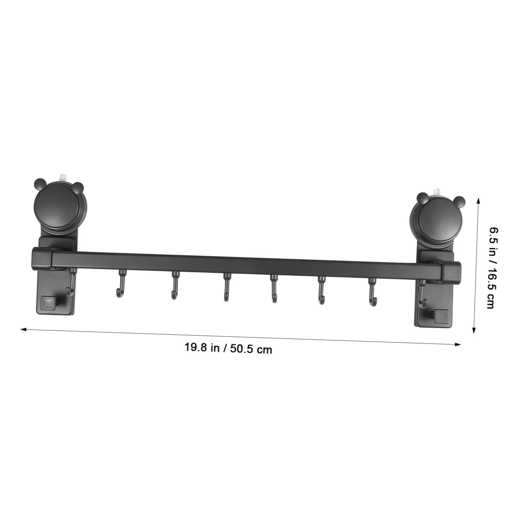 STOBAZA Suction Cup Towel Holder: Hanging Bathroom Organizer - No Drill Wall Mounted Rack with Hooks for Kitchen Toilet Shower Door